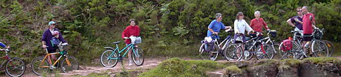 Cyclists in the Black Mountains in Wales