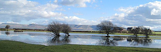Brechfa Pool with the Black Mountains beyond