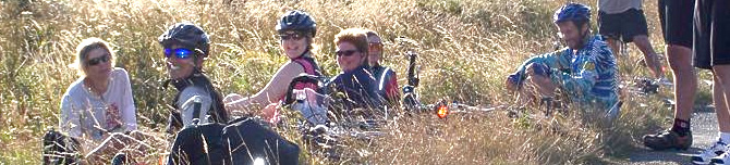 Cyclists resting