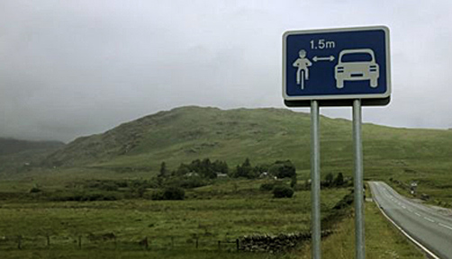 Passing distance sign