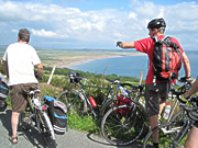Cycling above Hell's Mouth, North Wales