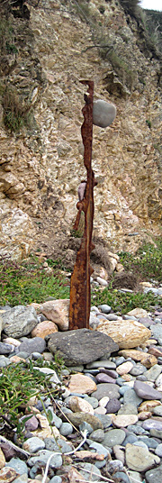 Sculpture on Pembrokshire beach
